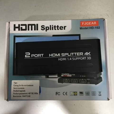 Bộ Chia Tín Hiệu HDMI 1-2 FJGEAR HD-102 3D Switch 1080P 4Kx2K HDMI 1 in 2 out SPLITTER