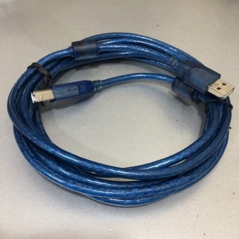 Cáp Máy In Cổng USB 2.0 Type A Male To Type B Male Transfer Rate 480 Mb/s For Printer PLC HMI Colour Blue Length 3M
