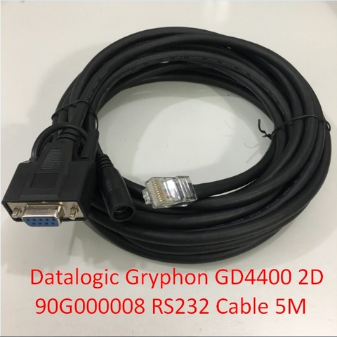 Cáp Máy Đọc Mã Vạch Datalogic Gryphon GD4400 2D 90G000008 RS232 Cable DB9 Female to RJ50 10 Pin Male Black Length 5M