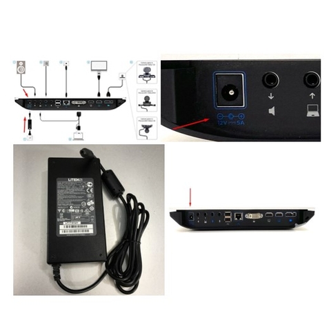 Adapter 12V 5A 60W LITEON Connector Size 5.5mm x 2.5mm For Cisco SX20 Power Adapter PWR-60W-SX-AC For Thiết Bị Hội Nghị Truyền Hình Cisco TelePresence SX20