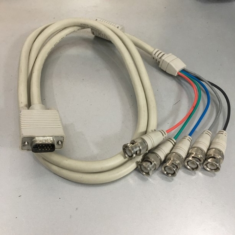 Cáp Chuyển Đổi Tín Hiệu HD15 VGA to 5 BNC Cable RS PRO For HDTV Monitors With 5 BNC Connector Length 1.5M