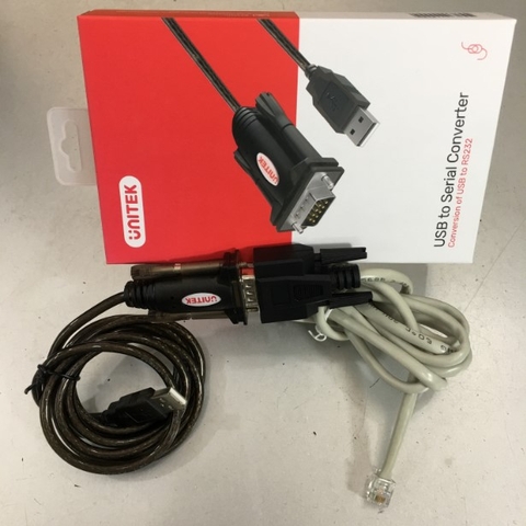 Bộ Combo Cáp Truyền Dữ Liệu Kết Quả Phâm Tích Máy Điện Giải EASYLYTE Na/K/Cl/Ca/Li SOLUTIONS PACK REF 2124 800mL Với Máy Tính Cable RJ12 6 Pin 6P6C to Serial RS232 DB9 Female 2M Và USB to RS232 Unitek Y-105