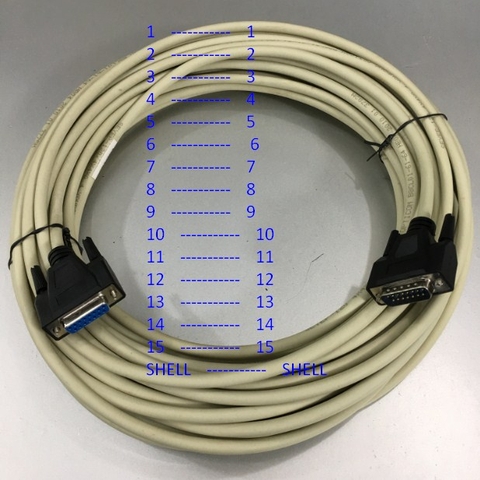 Cáp Nối Dài 15Pin 2x Row DB15 Male to Female 15P D-Sub Straight Through Cable YOURONG OPTICOM Chuẩn Công Nghiệp Chất Lượng Cao Length 19M