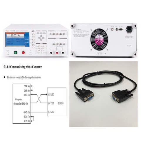 Cáp Kết Nối Máy Kiểm Tra Điện Áp Tonghui TH1778B TH9110 TH26034 RS232 Connection Cable 2H/DB-9F 2/L 140 Crossover DB9 Female to DB9 Female Length 2M