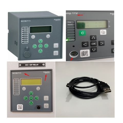 Cáp Lập Trình USB 2.0 to Mini B Dài 1.3M Cable Shielded JEM E229586 AWM 20379 80C 30V VW-1 For Schneider Electric MICOM P111, MICOM P115, MICOM P116 Downloading Data