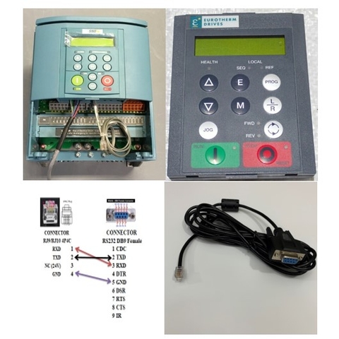 Cáp Điều Khiển Biến Tần EUROTHERM PARKER SSD AC Drive Với Máy Tính Communication P3 Port Cable RS232 RJ9/RJ10 4P4C to DB9 Female Length 3M
