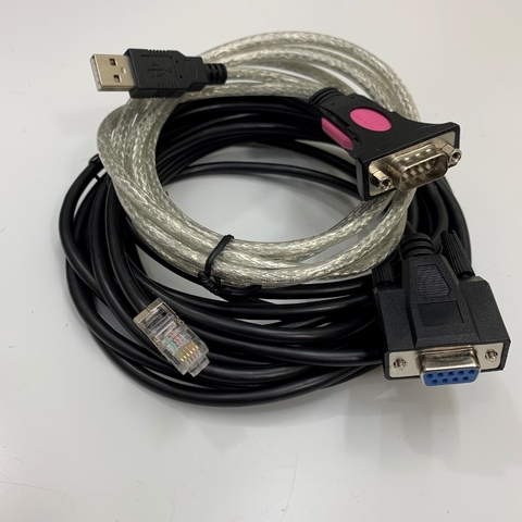 Combo Cáp Dài 6.8M 22ft Cable 943 301-001 Hirschmann Managed Switch V.24 Management Configuration Cable FTDI USB to RJ11 6P6C Communication