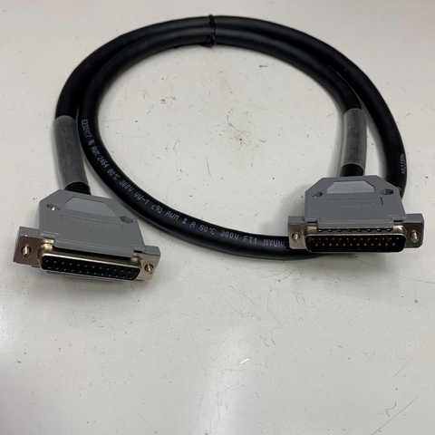 Cáp 1M 3.3ft DS-SS2 1M Shielded Cable DB25 Male to DB25 Female Black E23407 2464 80℃ 300V 24AWG x 25 Core OD Ф 10.5mm For I/O Servo Drive and Laser 3 Axis CO2 Laser Marker Controller