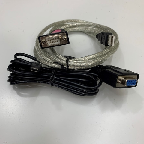 1.8M USB to RS232 Serial with FTDI Chipset + 3M Cáp 72-0480008-00LF USB Mini B 5 Pin Male to DB9 Female For Máy In Mã Vạch Đi Động TSC Alpha Label Printer Alpha-2R, Alpha-3R, Alpha-4L