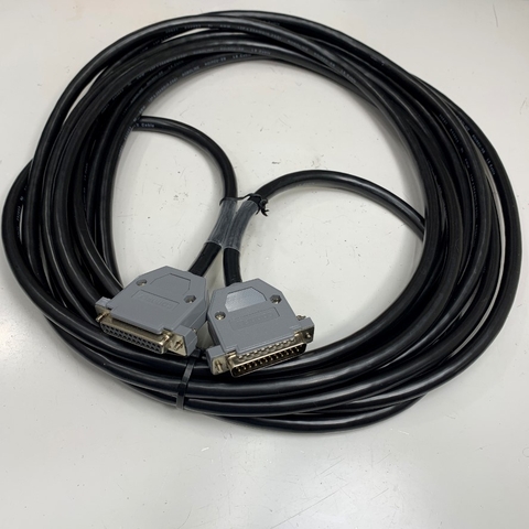Cáp 7M 23ft DS-SS2-M  Shielded Cable DB25 Male to DB25 Female Black E52853 13P x 25AWG(0.2SQ) OD Ф 10mm For Power I/O Servo Drive and Laser 3 Axis CO2 Laser Marker Controller