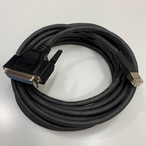 Cáp Lập Trình 17Ft Dài 5M Cable RS-422 Port MJ1/MJ2 RJ45 8 Pin to DB25 Female For HMI Fuji Electric Monitouch V8 V9 Series and PLC Allen Bradley 1770-KF2