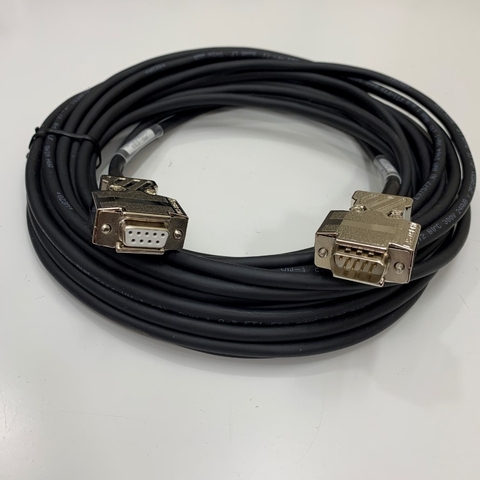 Cáp RS232 10M 33ft 9 Pin Extension Cable Serial DB9 Male to Female RS-232 DIRECT-F SHIN HWA E97577 Shielded 24AWG 80°C 300V OD 5.9mm Color Black