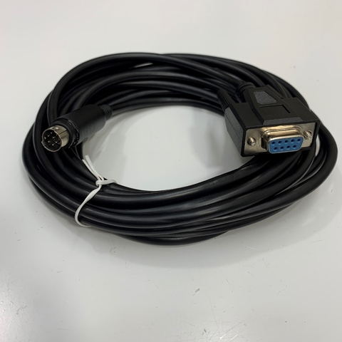 Cáp Lập Trình 17Ft Dài 5M Cable RS-422 Mini Din 8 Pin to DB9 Female For HMI FLEXEM FE6070WE And PLC INOVANCE H1u/H2u Series