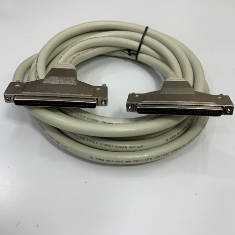 Cáp Original ADLINK ACL-102100-4 Round SCSI-II 100 Pin Male to Male Dài 4M 13.3ft Cable E138961 CHUAN WEL For ADLINK DIN-100S-01 Terminal Board and Servo Drive I/O Cable