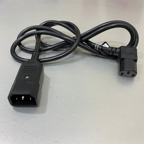 Dây Nguồn Cắm UPS PDU Chữ L 90 Độ Vuông Sang Góc Phải AC Power Cord C14 to C13 Right Angle I-SHENG 10A 250V 3x0.75mm² Length 1.5M