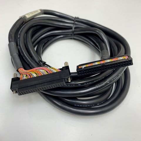 Cáp Original FA-CBL50FMV Dài 5M 17ft Mitsubishi Cable Socket Connector A6CON1 40 Pin Female to IDC 40 Pin Female Pitch 2.54mm For PLC Mitsubishi witch Interface Modular Terminal Block