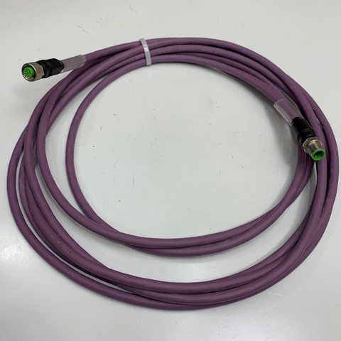 Cáp Murrelektronik 7000-44032-8030500 Dài 5M 17ft Cable M12 B-Code 4 Pin Male to M12 B-Code 4 Pin Female Shielded 24AWG 2 x 0.25mm² + 2 x 0.34 mm² 22AWG For Sensor Actuator Cable