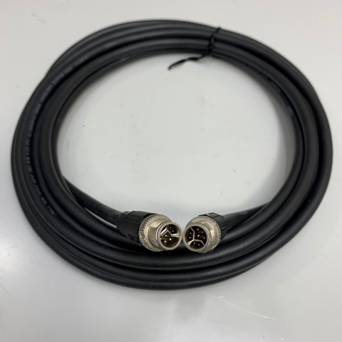 Cáp Phoenix Contact 1407493 Dài 5M 17ft Cable M12 Y-Code 8 Pin Male to Male 4 Data + 4 Power Power with Ethernet (PWE) Shielded E235980 26AWG 4C + 4C 20AWG For Industrial Sensor Actuator Cable