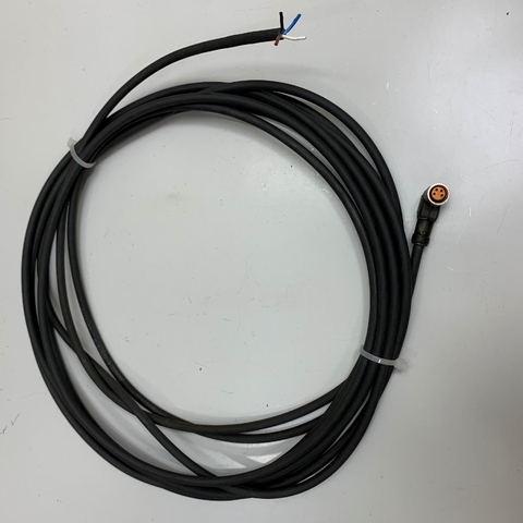 Cáp RKMWV 4-225/5 M Lumberg Automation Dài 5M 17ft Connector M8 4 Pin A-Code Female 90° Degree to 4 Core Cable 4x0.34mm² Black E12688-V For Sensor Cables Actuator Cables