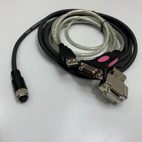 Cáp 1.8M USB to RS232 Converter with FTDI chipset + 2M Cable M12 A-Code 8 Pin Female to DB9 Female Cable RS232 For Máy Khúc Xạ Kế iPR Compact SCHMIDT + HAENSCH witch Computer