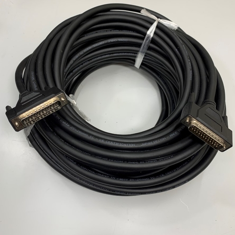 Cáp DB25 Male to DB25 Male Serial Cable Straight Through Dài 15M 50ft Black 25 Core x 0.15mm² 26AWG Shielded Cable OD Ø 9.3mm For Machine CNC Interface