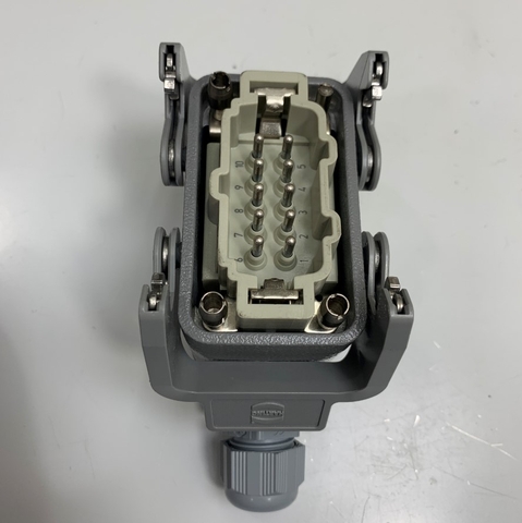 Giắc Cắm Điện Công Nghiệp 10 Pin 16A 500V 6KV3 Harting Han 10E-M-S 09330102601 Male Connector Industrial