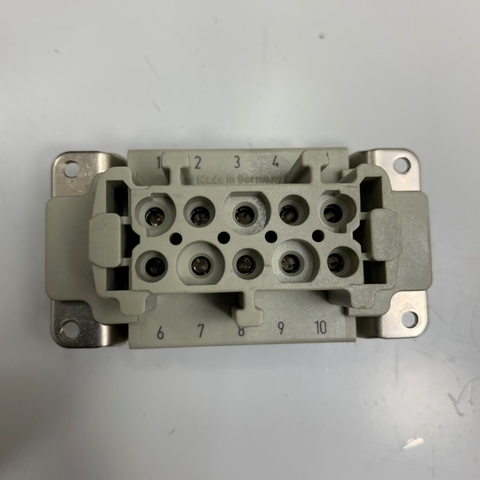Đầu Nối Điện Chịu Nhiệt Cao Connector 10 Pin Female Harting Han 10E-F-s 09 33 010 2701 16A 500V 6KV 3