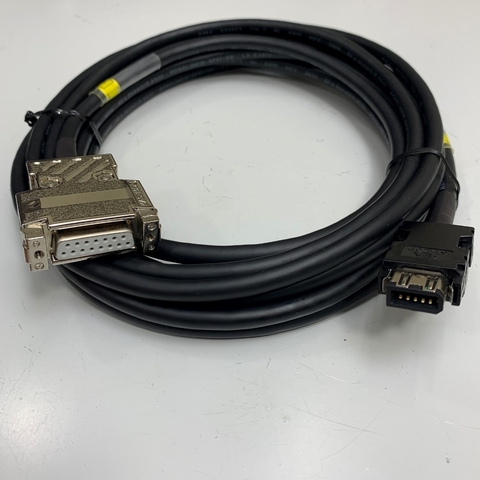 Cáp Điều Khiển ENC 5MT Heidenhain LIC9M Dài 5M 17ft Cable DB15 Pin D-Sub Female Metal to SM-10P 10 Pin Plug Cable E52853 5P x 25AWG (0.2SQ) For Heidenhain Servo Motor Encoder