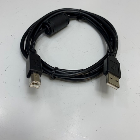 Cáp USB 2.0 Type A Male to Type B Male Dài 2M 6.5ft Black E101344 Shielded Cable For Servo Driver/PLC/HMI and Printer Scanner, Epson, HP, Canon witch PC Computer