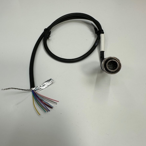 Cáp 0.5M 1.7ft Cable Hirose HR10A-10WTP-12P(73) 12 Pin Male to 12 Core Wire Open End For Industrial Camera, Industrial Sensor Cable