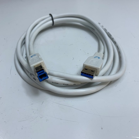 Cáp USB 3.0 Type A Male to Type B Male Dài 2M 6.5ft White E119932 Shielded Cable For Máy Phân Tích Soi Da YKC TECH CLREO witch PC Computer