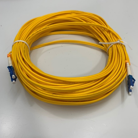 Dây Nhẩy Quang 1Gb 20M (60ft)  LC UPC to LC UPC Duplex OS2 Single Mode PVC Yellow 9/125μm 3.0mm Fiber Optic Patch Cable