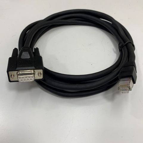 Cáp 1.8M 6ft XBTZ9008 RS485 Shielded Cable Connector RJ45 to DB9 Female For PLC Schneider Modicon M218, M238, M258 or M340 witch Schneider HMI HMIGXO3502, HMIGXO Series Panels Communication