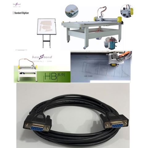 Cáp Kết Nối Shenzhen Han bond CAD/CAM Standard Digitizer Graphics Với Máy Tính Cable RS232 DB9 Female to Female 5M For Bộ Số Hóa May Mặc Với Máy Tính