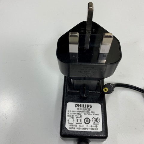 Adapter 6V 2.4A Philips OEM UNIFIVE UI318-06 UK Plug 100-240V Connector Size 4.0mm x 1.7mm Power Supply Battery Charger