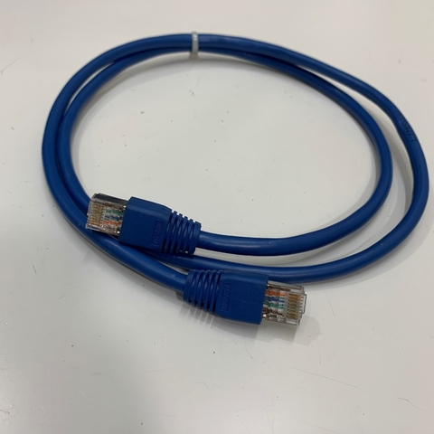 Dây Nhẩy Chuẩn Công Nghiệp LINGXUN SF/UTP CAT5E Gigabit PVC 24AWG Industrial Ethernet RJ45 Network Patch Cord Straight Through Cable Blue Length 1M