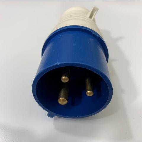 Ổ Cắm Công Nghiệp IP44 32A-6H-250V Type 023 Male Induatrial Connector Blue