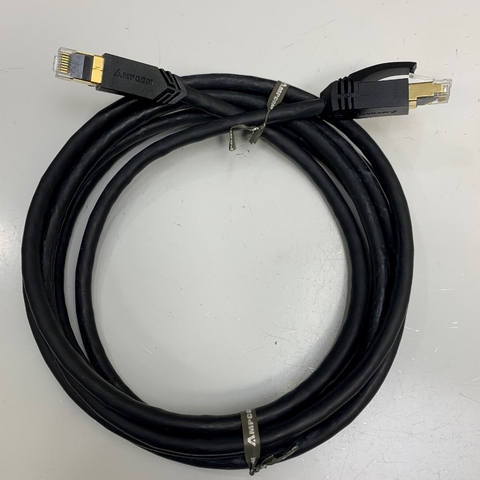 Cáp Mạng Công Nghiệp Dài 3M 10ft AMPCOM CAT7 Ethernet Cable 10 Gigabit 600MHz Shielded RJ45 100W PoE Patch Cord Gold Plated - 10GbE S/FTP 4PR 26AWG OD Ø 7.5mm Network Cable Black