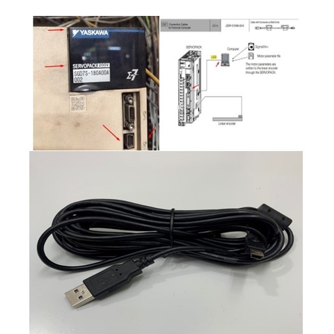 Cáp Điều Khiển Ổ Đĩa Servo Drive JZSP-CVS06-02-E 10ft Dài 3M Có Chống Nhiễu Shielded For Servo Drives or Yaskawa Servo Driver Connection to PC Programming Download