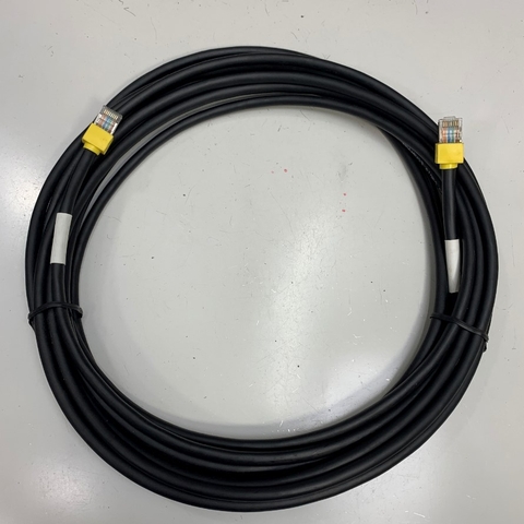Cáp Mạng Công Nghiệp 7M 23FT CAT5E RJ45 S/FTP Ethernet Patch Black Cable LS Shielded 4-Pair 26AWG E52853 For industrial Controller Ethernet Network LAN Gigabit