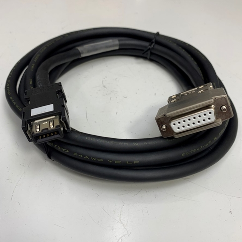 Cáp Điều Khiển 3M 10ft DEIE-MSXXXA-T03 Cable DB15 Pin D-Sub Female Metal to SM-10P 10 Pin Plug Cable TAIYO E67647-WH 24AWG 80°C 300V 5x2x0.25mm² OD 8.2mm For Servo Motor Encoder