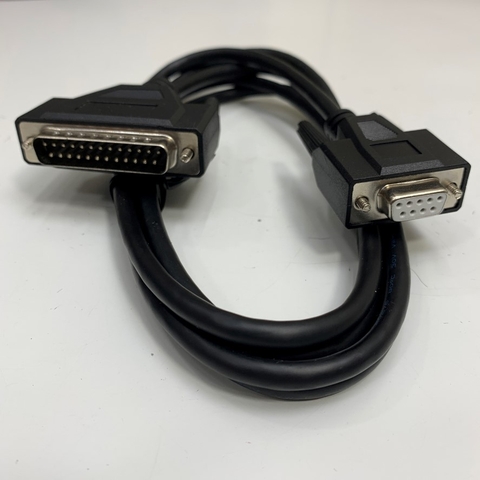 Cáp Điều Khiển Cân Điện Tử A&D AX-KO2116-090 RS-232C Dài 0.9M 3ft Shielded Cable Serial Null Modem DB25 Male to DB9 Female For AND Balances GF Series witch Computer Data Transfer