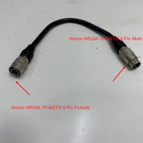 Cáp Extension Dài 0.2M Hirose 6 Pin Male to Female Connector HR10A-7J-6P(73) 6 Pin and HR10A-7P-6S(73) 6 Pin For Power Supply Machine Vision Industrial Camera