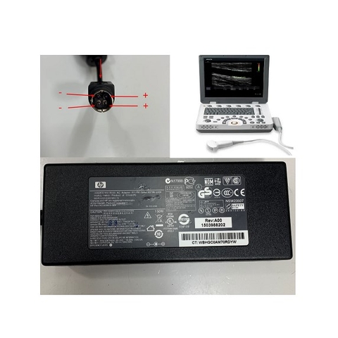 Adapter 19V 7.89A 150W HP Connector Tip Size 4 Pin Mini Din 10mm Plug For Máy Siêu Âm Xách Tay MySono U6 Samsung Medison