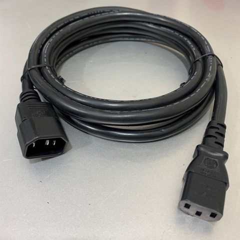 Dây Nguồn WELL SHIN WS-002 WS-003 AC Power Cord C14 to C13 10A 250V 3x2.08mm² E90165 LL57855 E115330 Cable OD 9.5mm Length 2.7M For Hệ Thống Máy Chủ Công Suất Cao