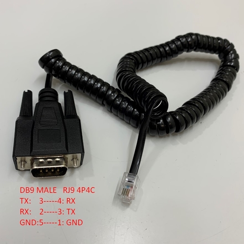 Cáp Kết Nối Xoắn Ốc RS232 DB9 Male to RJ9 4P4C Cable 2Ft Dài 2M For Máy Điếm Tiền Với Máy In Nhiệt RS232 Communication