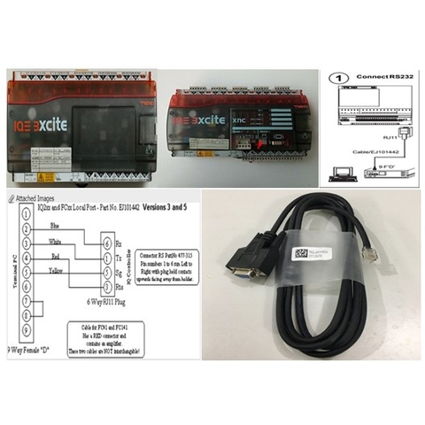 Cáp Kết Nối Điều Khiển EJ101442 Versions 3 and 5 Communication Cable RS232 DB9 Female to RJ11 6P6C 6 Pin Black 1.8M For Trend DDC IQ3 Direct Digital Controllers Với Computer