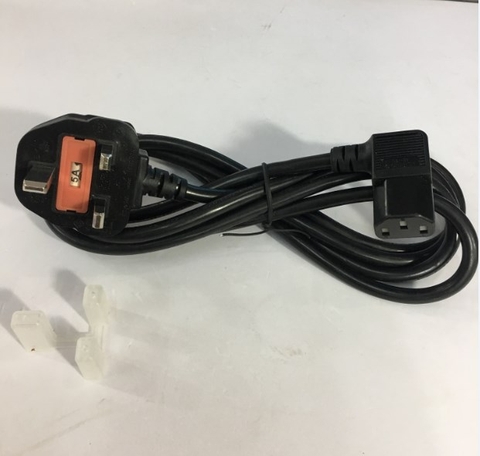 Dây Nguồn I-SHENG SP-62 IS-15 UK Chuẩn 3 Chấu Có Cầu Chì Chữ L Vuông Góc 90 Độ AC Power Cord BS1363 to C13 Right Angle 10A 250V 3X0.75mm Length 2M