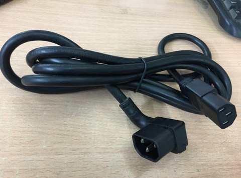 Dây Nguồn C14 Left Angle to C13 13A 250V 3x1.31mm 16AWG AC Power Cord CHING CHENG EL-701 EL-735 Chữ L Ngóc 90 Độ Vuông Sang Góc Trái C14 Length 2.5M