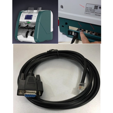 Cáp Kết Nối Communication RS232C Data Transfer Cable RJ12 6P6C to DB9 Female 6Ft Dài 1.8M For Máy Đếm Tiền LIKESYS LS-200F Supreme Two Pocket Banknote Với Computer